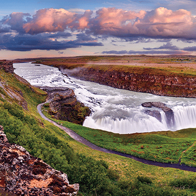 Reminisce Scandanavia 12X12 Gullfoss Waterfall, Iceland