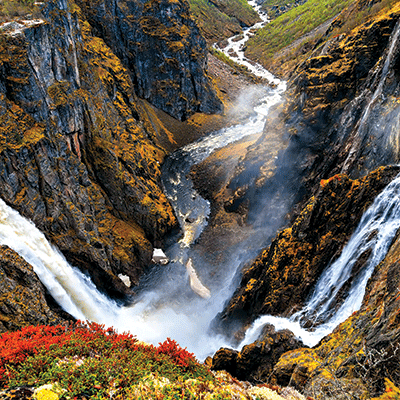 Reminisce Scandanavia 12X12 Voringfossen Waterfall, Norway