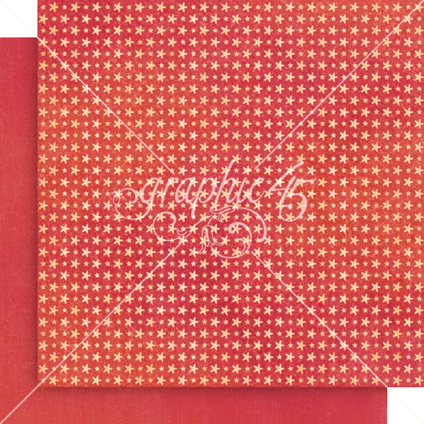 Graphic 45 Seas the Day 12X12 Coral Red Pattern & Solid Sheet