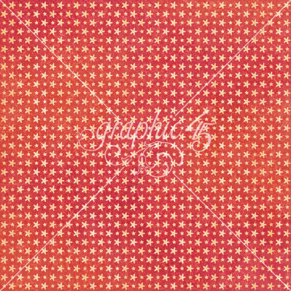 Graphic 45 Seas the Day 12X12 Coral Red Pattern & Solid Sheet