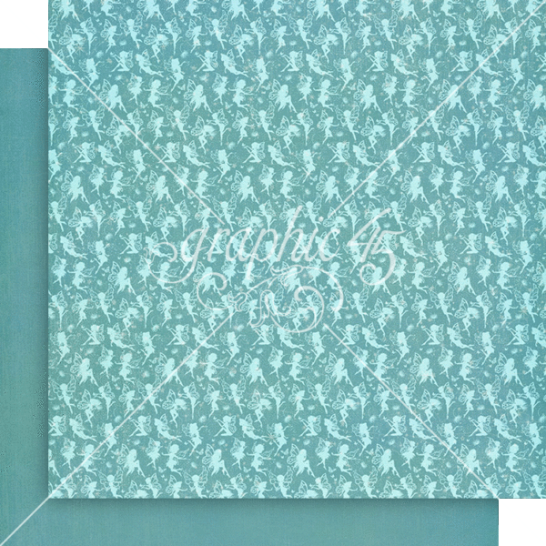 Graphic 45 Fairy Boutique 12X12 Aero Blue Pattern & Solid Sheet Graphic 45 Fairy Boutique 12X12 Aero Blue Pattern & Solid Sheet