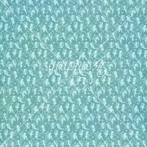 Graphic 45 Fairy Boutique 12X12 Aero Blue Pattern & Solid Sheet