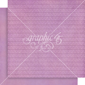 Graphic 45 Fairy Boutique 12X12 Lilac Lavender Pattern & Solid Sheet