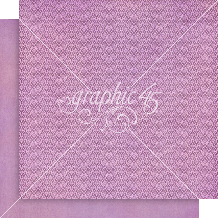 Graphic 45 Fairy Boutique 12X12 Lilac Lavender Pattern & Solid Sheet