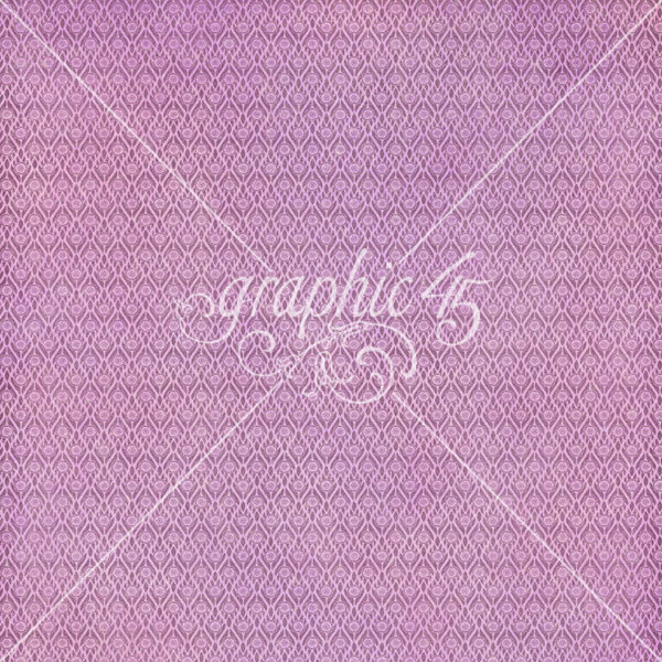 Graphic 45 Fairy Boutique 12X12 Lilac Lavender Pattern & Solid Sheet