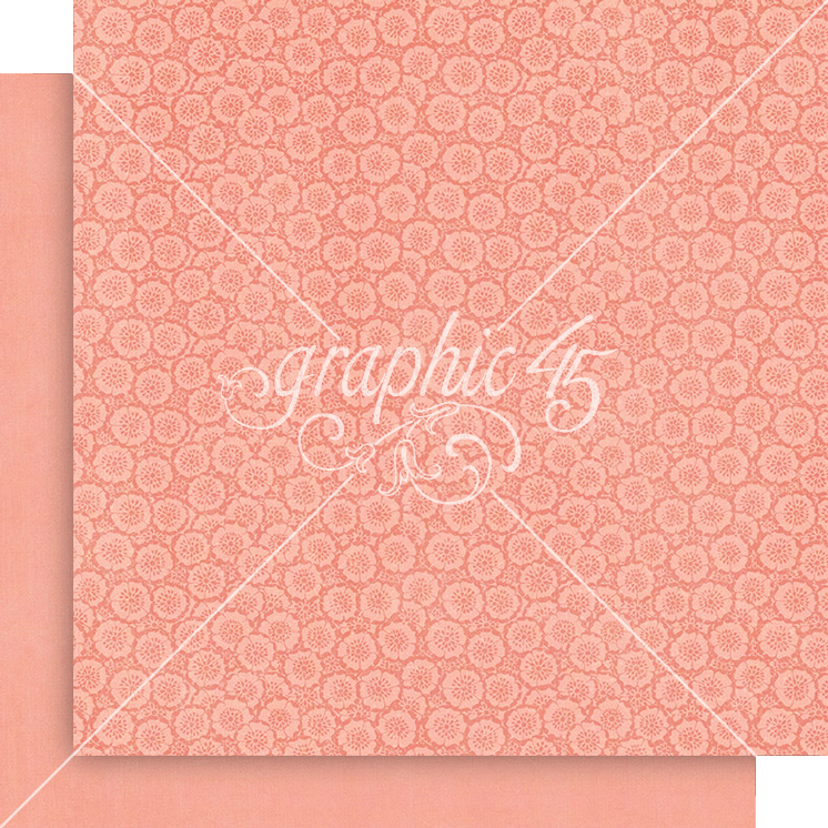 Graphic 45 Fairy Boutique 12X12 Posey Pink Pattern & Solid Sheet