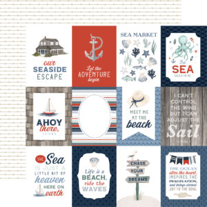 Carta Bella Seashore 12X12 3X4 Journaling Cards