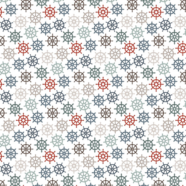 Carta Bella Seashore 12X12 Ahoy Ship Wheel