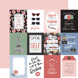Echo Park Fashion 12X12 3X4 Journaling Cards