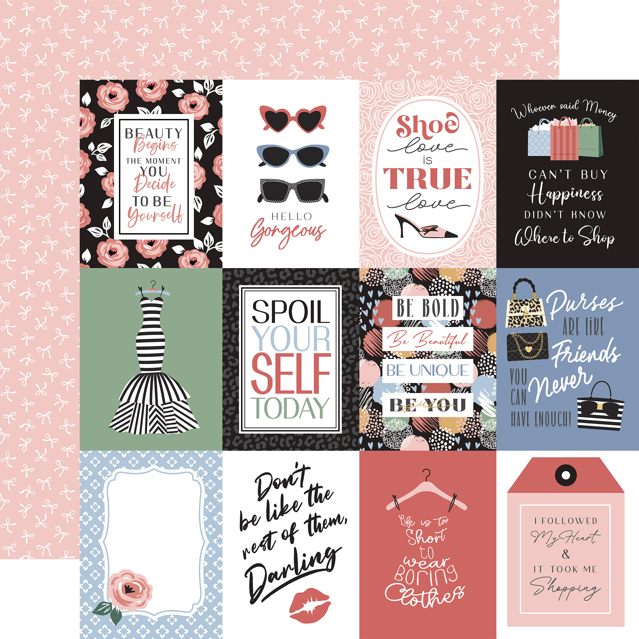 Echo Park Fashion 12X12 3X4 Journaling Cards
