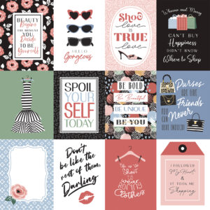 Echo Park Fashion 12X12 3X4 Journaling Cards