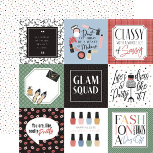 Echo Park Fashion 12X12 4X4 Journaling Cards