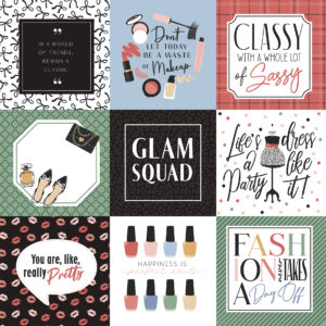 Echo Park Fashion 12X12 4X4 Journaling Cards