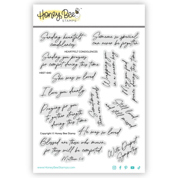 Honey Bee Heartfelt Condolences 5X6 Stamp Set