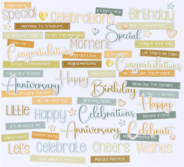 49 & Market Little Celebrations Chipboard Words
