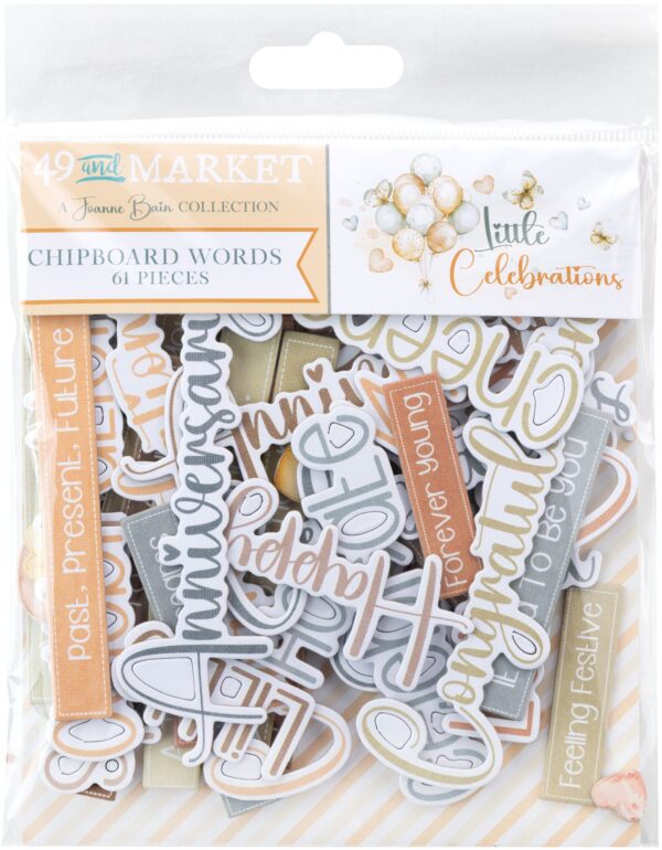 49 & Market Little Celebrations Chipboard Words