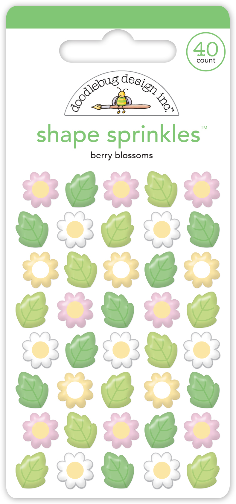 Doodlebug Berry Blossoms Shape Sprinkles