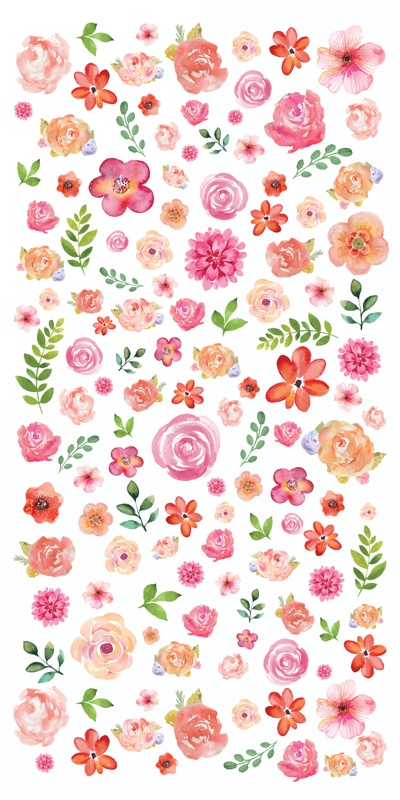PAPER HOUSE STICKER PINK FLOWERS