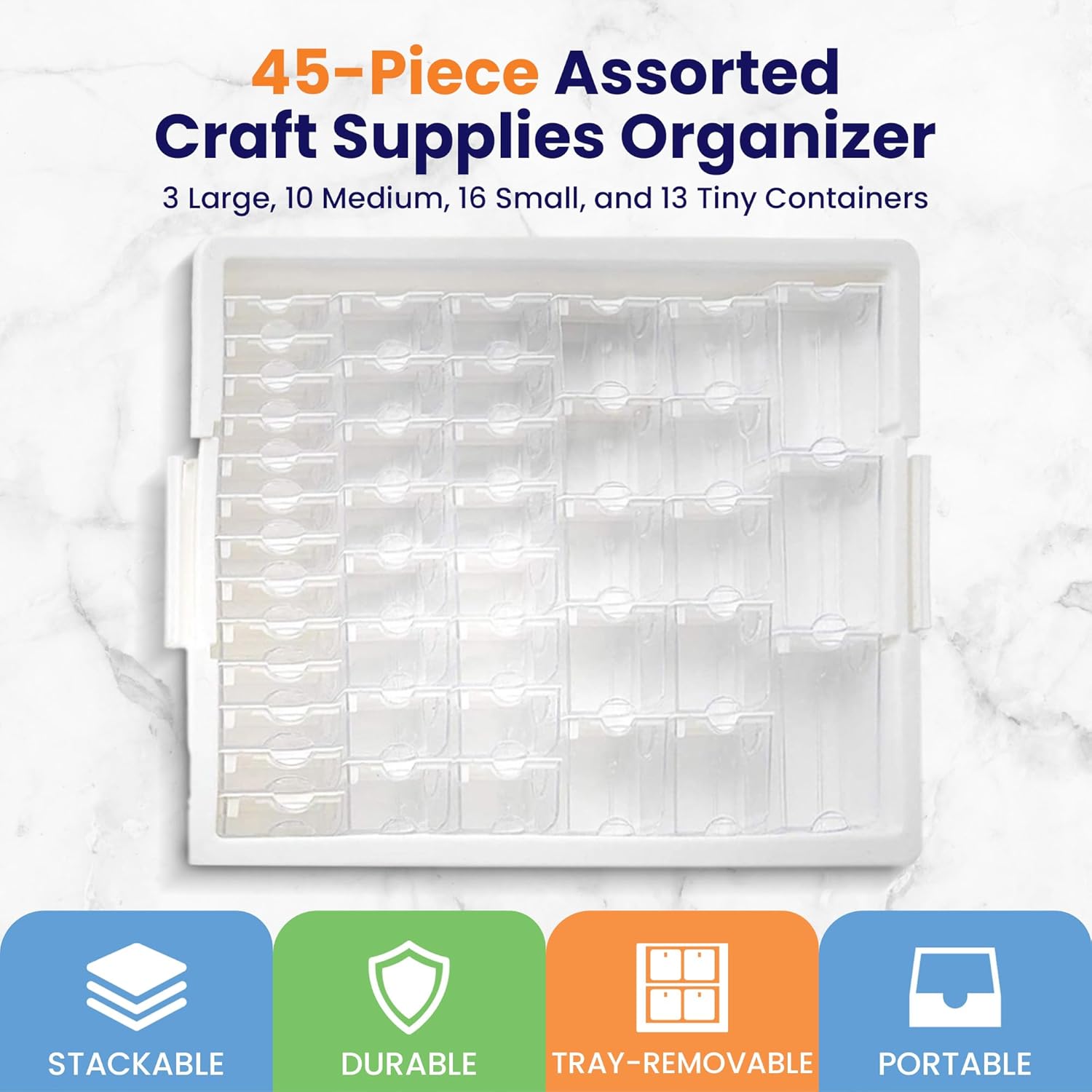 BEAD STORAGE SOLUTIONS 45 PC TRAY SET