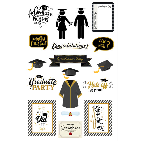 SCRAPBOOK CUSTOMS GRADUATION EMBELLISHMENT DIE CUT