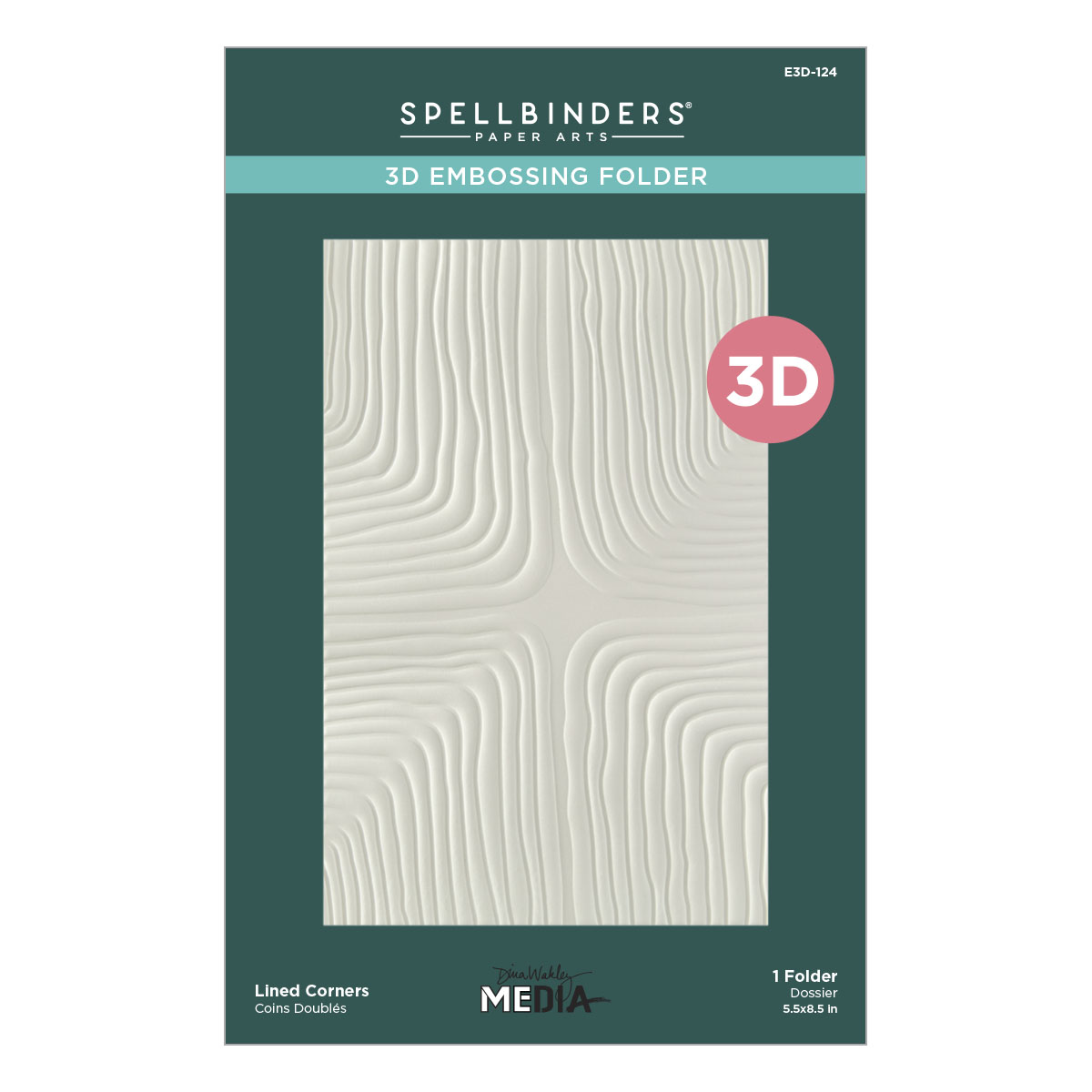 Spellbinders Lined Corners 3D Embossing Folder From the Modern Botanicals Collection By Dina Wakley