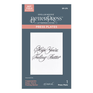 Spellbinders Copperplate Hope You're Feeling Better Betterpress Plate From the Copperplate Happy Everything Sentiments Collection By Paul Antonio