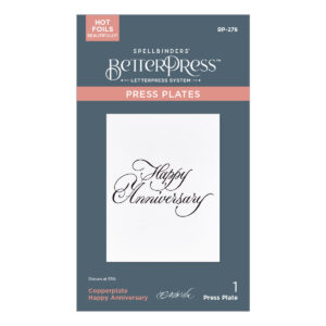 Spellbinders Copperplate Happy Anniversary Betterpress Plate From the Copperplate Happy Everything Sentiments Collection By Paul Antonio