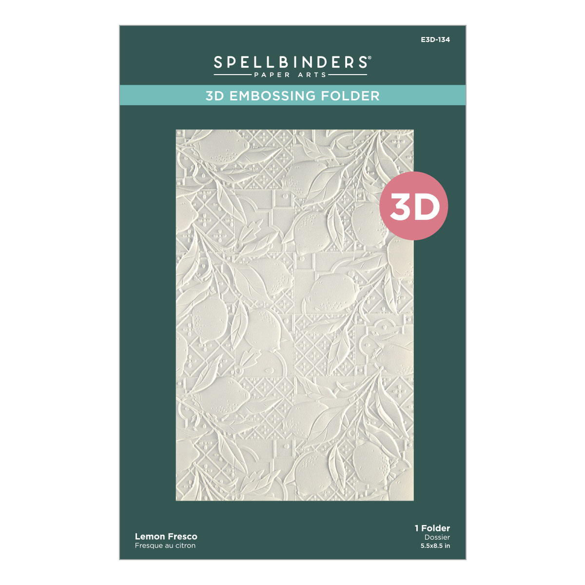 Spellbinders Lemon Fresco 3D Embossing Folder From the La Dolce Vita Collection