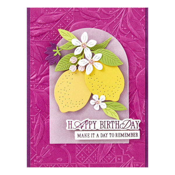 Spellbinders Lemon Fresco 3D Embossing Folder From the La Dolce Vita Collection