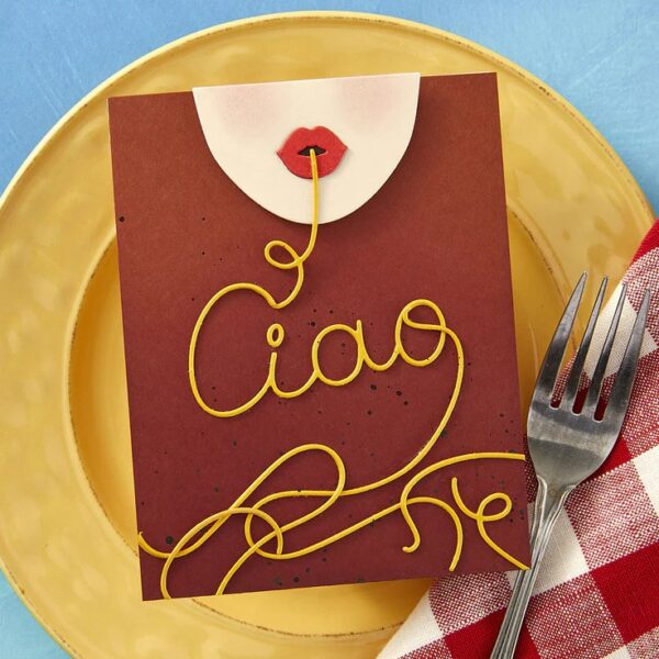 Spellbinders Ciao Spaghetti Etched Dies From the La Dolce Vita Collection