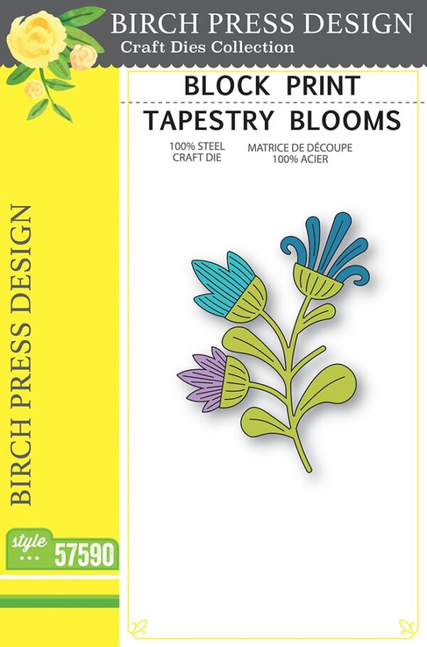 Birch Press Die Block Print Tapestry Blooms