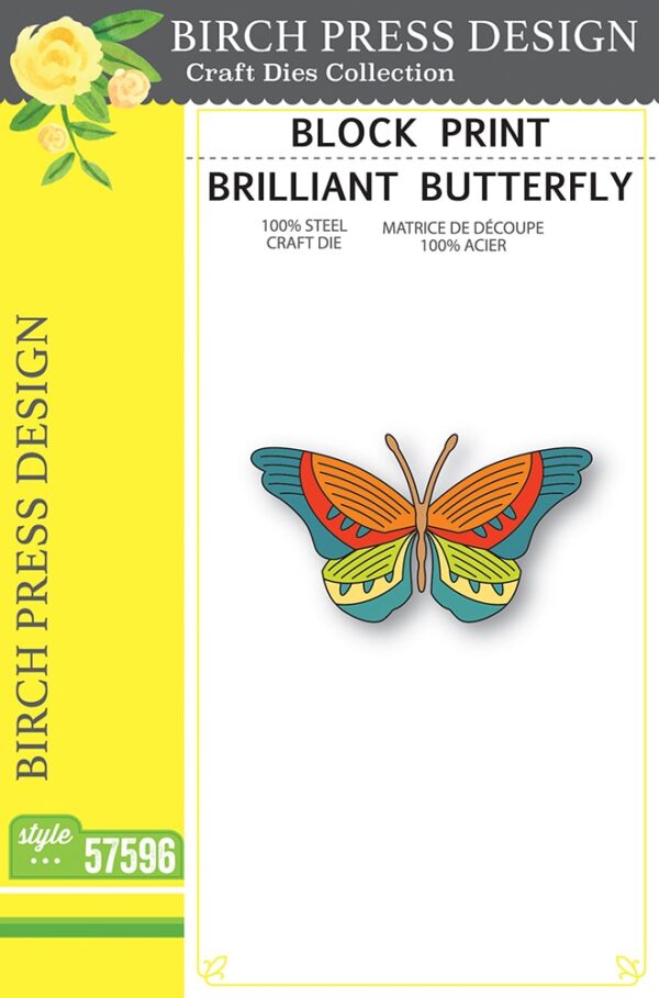 Birch Press Die Block Print Brilliant Butterfly