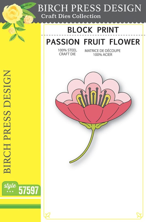 Birch Press Die Block Print Passion Fruit Flower