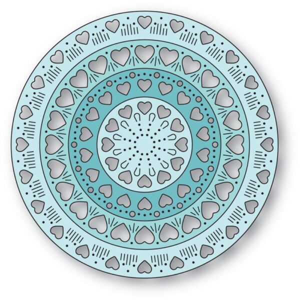 Poppy Stamps Die Nordic Heart Pattern Rings