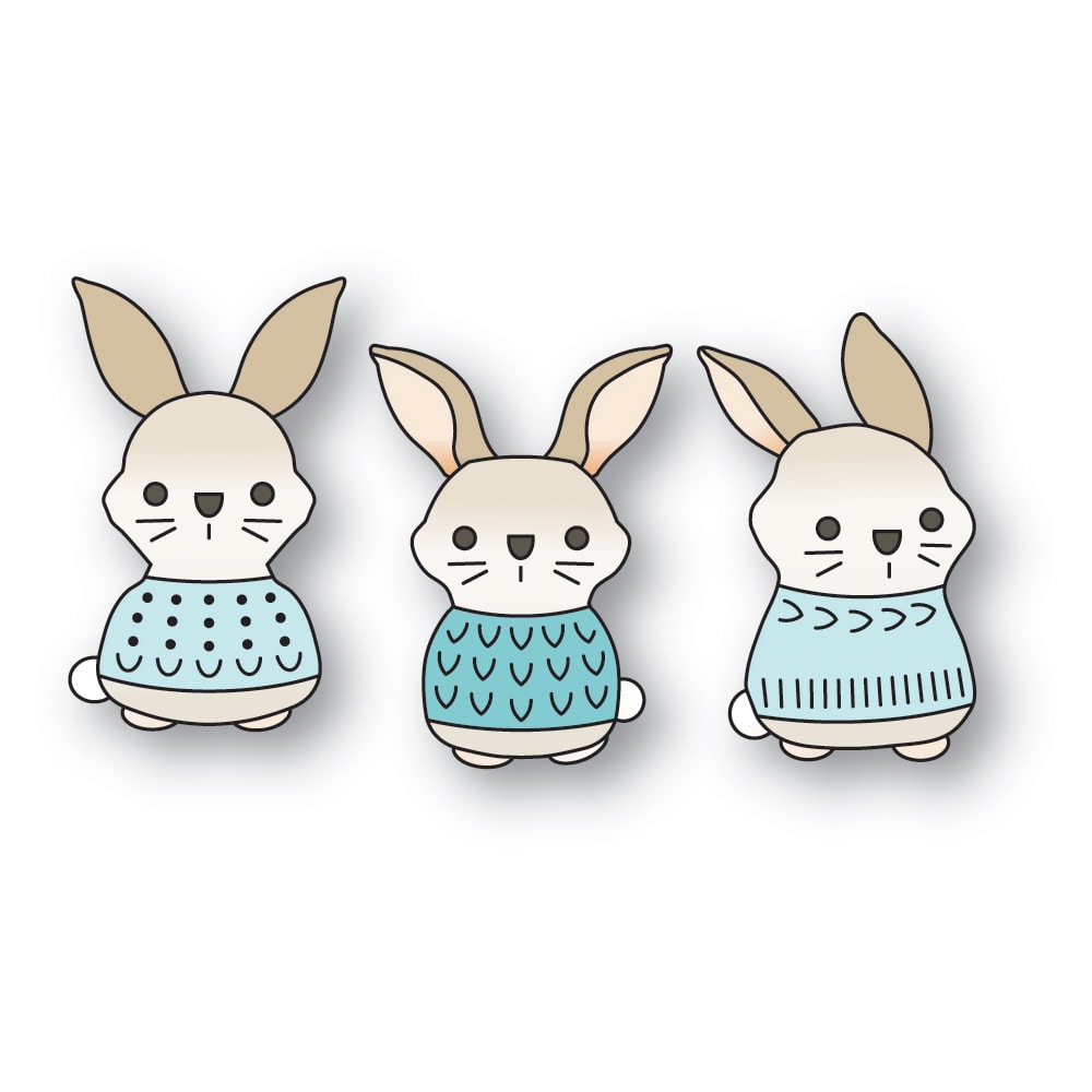 Poppy Stamps Die Nordic Bunny Trio