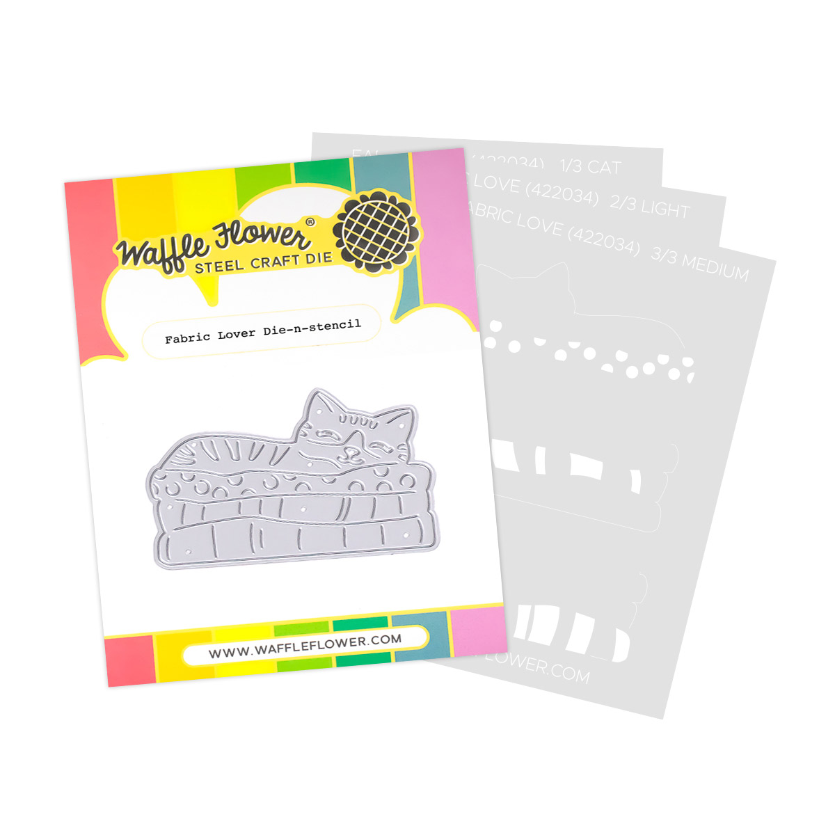 Waffle Flower Die and Stecil Fabric Lover