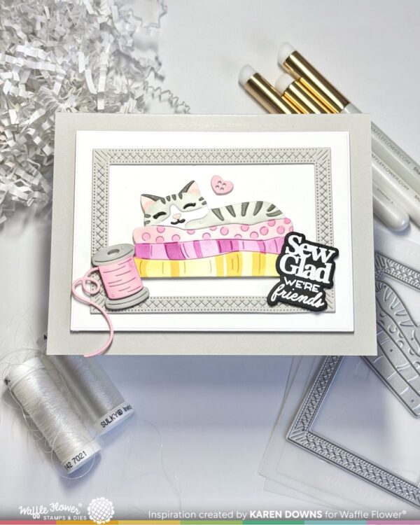 Waffle Flower Die and Stecil Fabric Lover