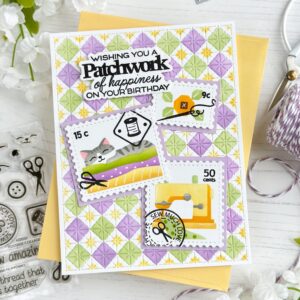 Waffle Flower Stencil Tiny Square