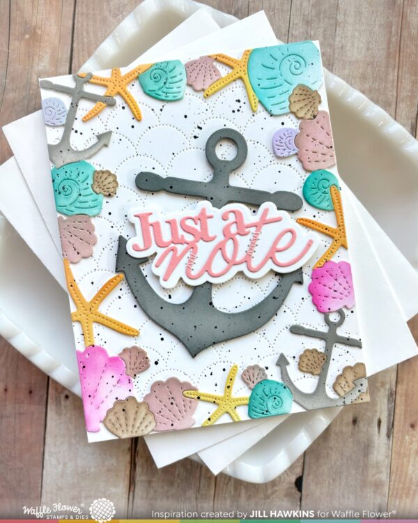 Waffle Flower Die Seashell Frame