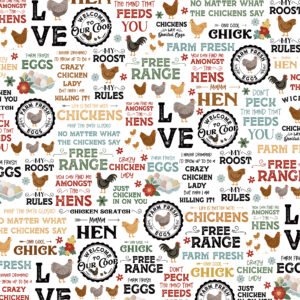 Echo Park Chickens 12X12 Free Range Phrases
