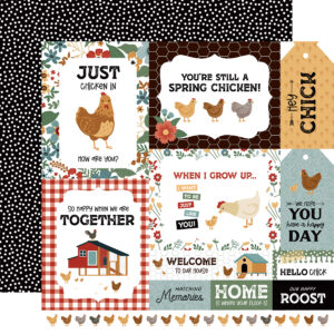 Echo Park Chickens 12X12 Multi Journaling Cards
