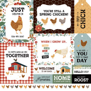 Echo Park Chickens 12X12 Multi Journaling Cards