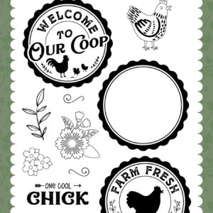 Echo Park Chickens Stamp Farm Fresh Seal
