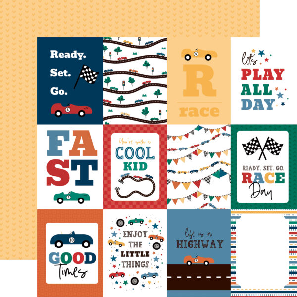 Echo Park Vroom! 12X12 3X4 Journaling Cards