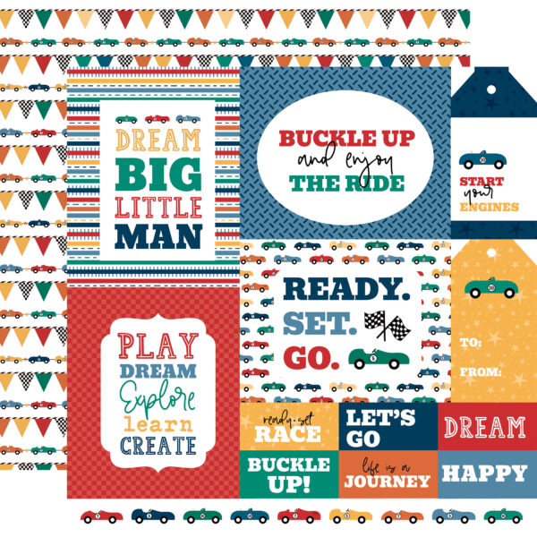 Echo Park Vroom! 12X12 Multi Journaling Cards