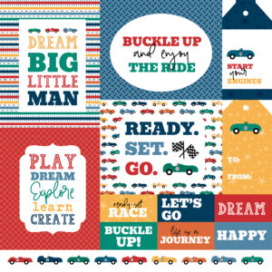 Echo Park Vroom! 12X12 Multi Journaling Cards