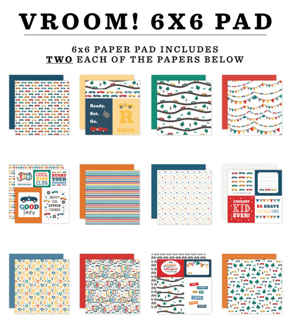 Echo Park Vroom! 6X6 Paper Pad