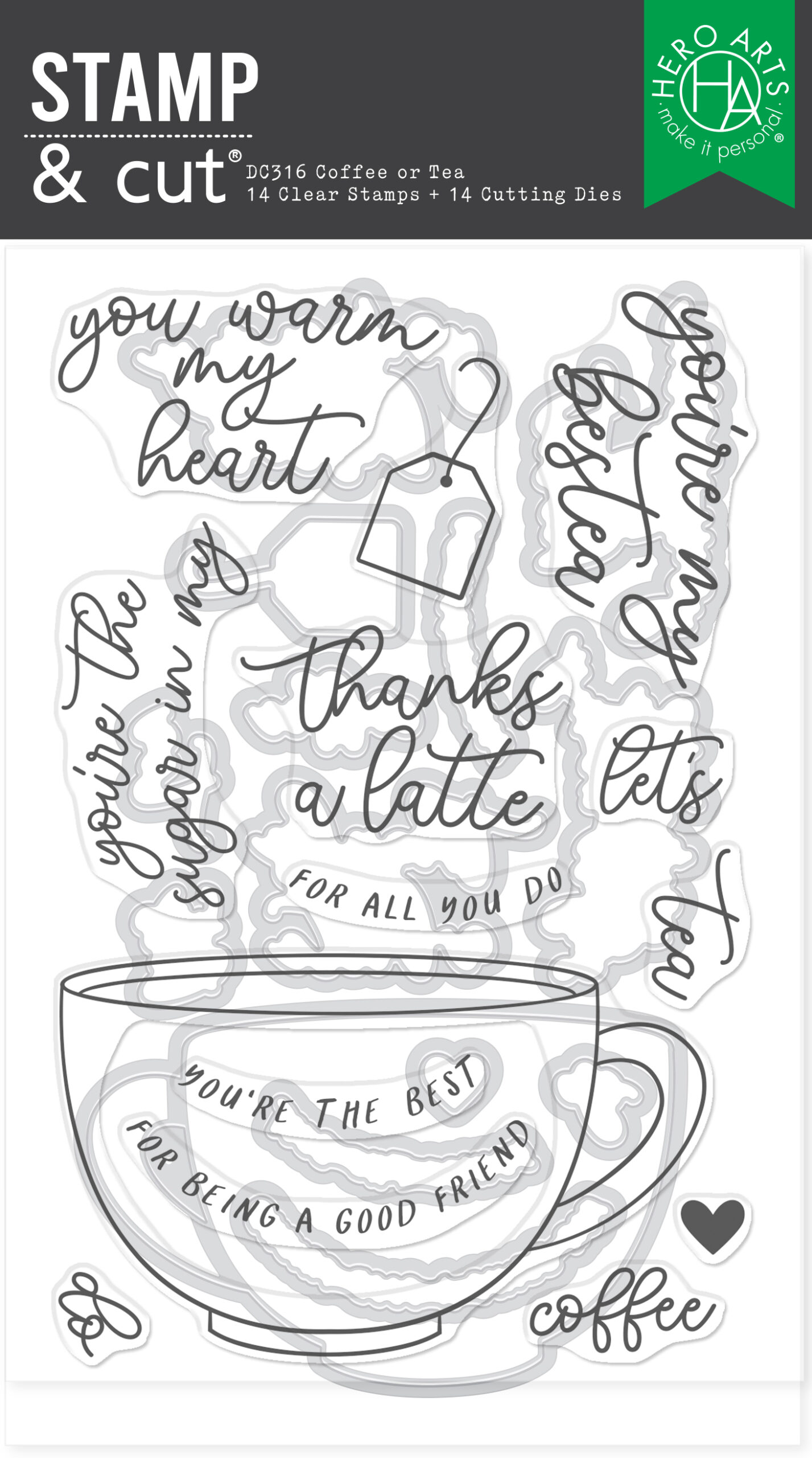 Hero Arts Coffee or Tea Stamp & Cut