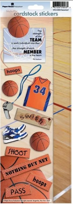 PAPER HOUSE CARDSTOCK STICKER BASKETBALL