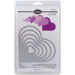 SIZZIX FRAMELITS HEARTS 6PK